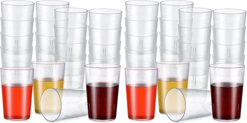 Vista 13 de Meanplan Paquete de 12 vasos de plástico de 8 onzas, vasos reutilizables Transparente
