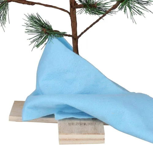 Vista 3 de ProductWorks árbol de Navidad Charlie Brown con chip musical y cacahuates con cobija Linus, 24", Multicolor