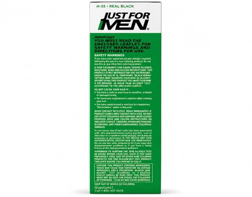 Vista 3 de JUST FOR MEN Tinte para el cabello H-55 negro real 1 unidad (paquete de 5)