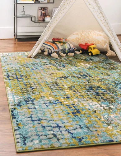 Vista 10 de Tapete Unique Loom colección Jardin para múltiples áreas, abstracta, vibrante, Polipropileno, Gris/Marrón