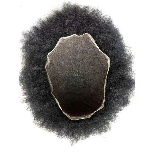 Vista 5 de Afro - Toupee - Toupee para hombre, encaje suizo, rizado, para hombres negros, hombres afroamericanos, todos los encajes, sistemas de reemplazo