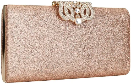 Vista 2 de EROUGE Bolso de mano de cuero brillante para mujer, bolso de diseñador para fiesta de boda Leather, Sparkling, Purse, Designer, Wedding Party