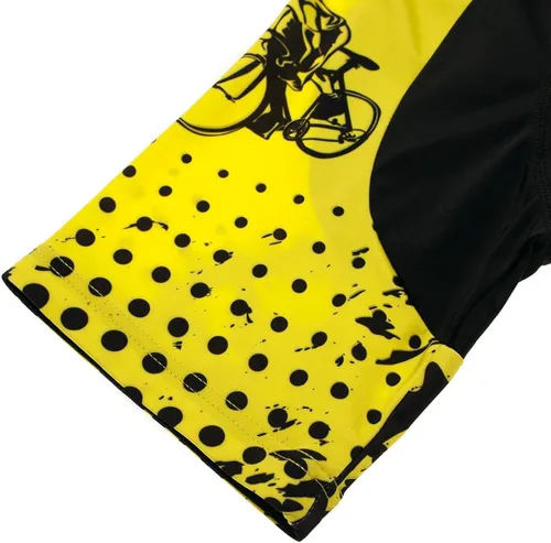 Vista 7 de Maillot de ciclismo de manga corta para hombre, transpirable, color negro