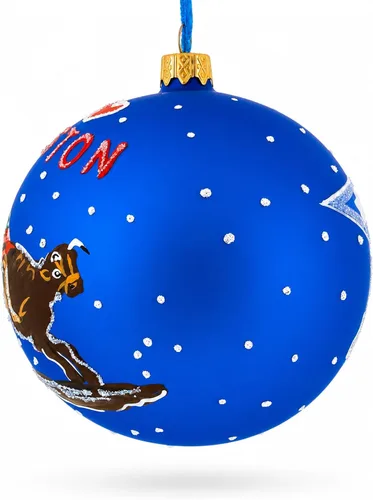 Vista 3 de I Love Houston, Texas, USA Bola de cristal Adorno de Navidad de 4 pulgadas