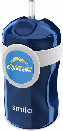 Vista 29 de Smilo Vaso con popote de Arizona Cardinals con licencia oficial de la NFL, para bebés y niños pequeños, con popote de silicona ponderado y capacidad