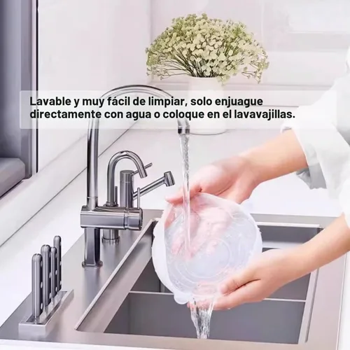 Vista 5 de Paquete de 6 tapas de silicona para conservas, transparentes, compatibles con Bar Keepers Friend, Comet, Ajax Cleanser (12 onzas y 21 onzas)