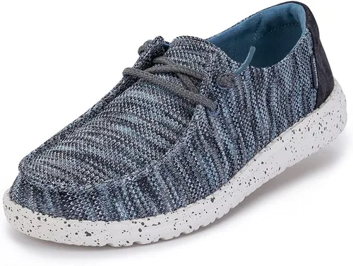 Vista 58 de Hey Dude Wendy Chambray - Zapatos para mujer, mocasines con cordones para mujer, cómodos y ligeros Aurora Blanco 2