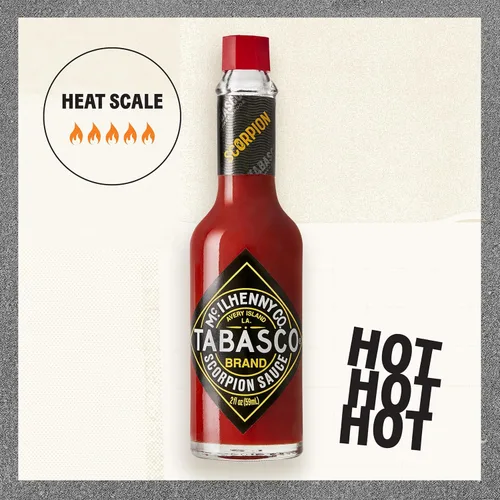 Vista 3 de TABASCO Brand Scorpion Sauce - Salsa picante intensa y ardiente, botella de vidrio, atrevida y picante, pimienta escorpión, mezcla de guayaba