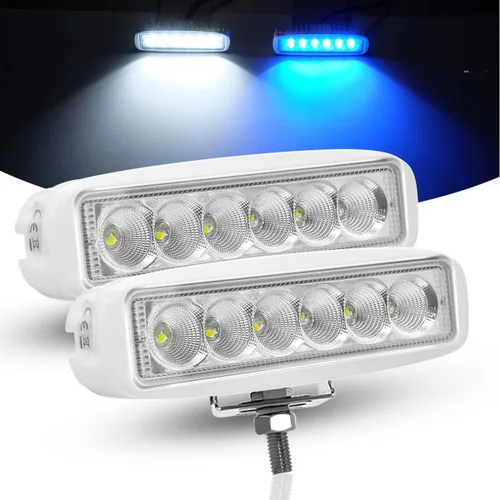 Vista 9 de WFPOWER Luces esparcidoras de lanchas azules, paquete de 2 luces de pontón de 72 W para barcos, luces LED marinas impermeables para pesca nocturna