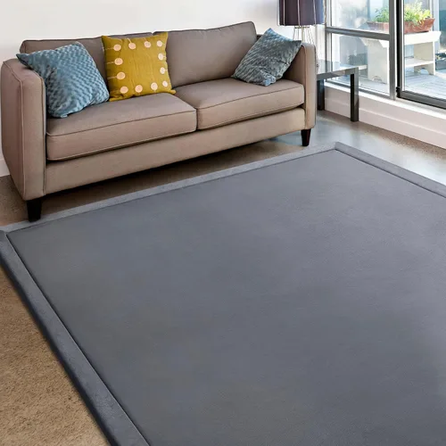 Vista 9 de Alfombra de espuma viscoelástica para sala de estar, alfombra de microfibra con almohadilla integrada, resistente a la decoloración y a las manchas