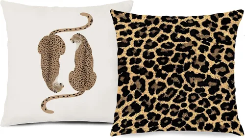 Vista 33 de Trendy Leopard Cheetah Print Pillow Covers 18x18 Set of 4