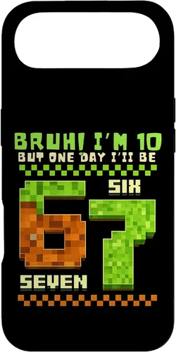 Vista 27 de Bruh I'm 10 But One-Day I'll Be 67 Retro 10th Birthday Kids Case for iPhone 17