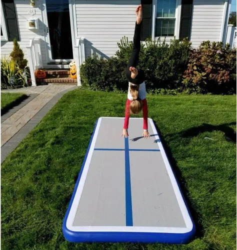 Vista 4 de Colchoneta de Aire de 10 pies/13 pies/16 pies/20 pies Pista de Volteretas Colchoneta Inflable de Gimnasia Pista de Volteretas con Bomba de Aire