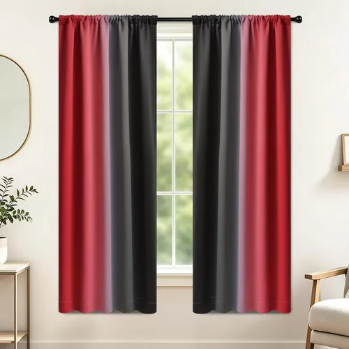 Vista 82 de SimpleHome Cortinas Pequeñas Negras Impermeables con Bolsillo para Barra Suave para Cocina, Cortinas Impermeables con Bolsillo para Barra