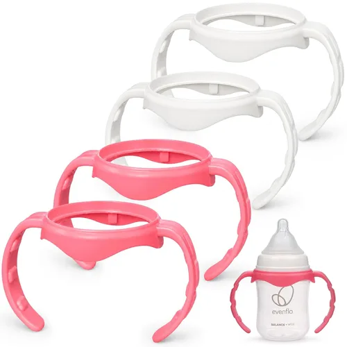 Vista 8 de CHUBBIEE Asas de biberón para Evenflo de cuello ancho 5oz y 9oz, paquete de Blanco