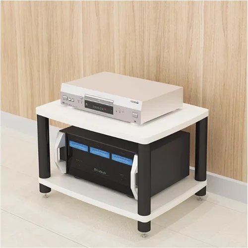 Vista 10 de Soporte para medios de audio y video, soporte de TV para juegos y estante estéreo, torre de audio, soporte para reproductor de grabaciones, pequeño