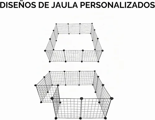 Vista 6 de Midlee - Paneles de jaula de rejilla para conejillos de indias, juego de 12