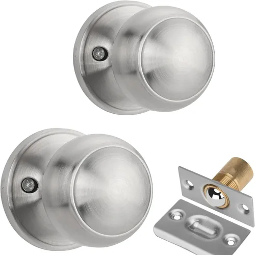 Vista 69 de Goldenwarm Pomos de puerta de paso de bronce champán, 1 paquete de pomos para puerta de armario interior, juego de perillas de puerta de paso