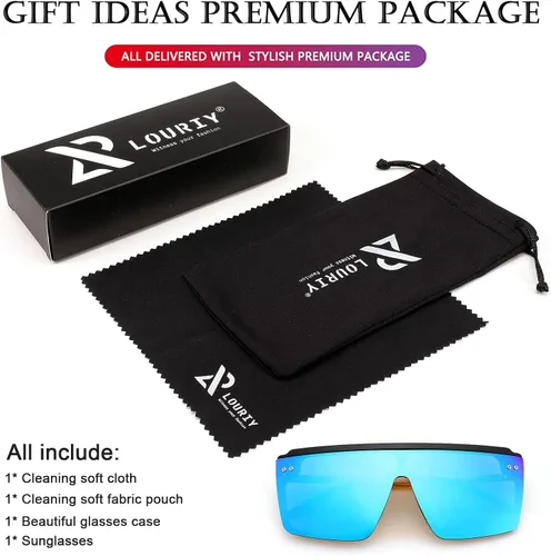 Vista 6 de Gafas de sol cuadradas de gran tamaño para mujer y hombre, moda de moda, parte superior plana, protección UV400