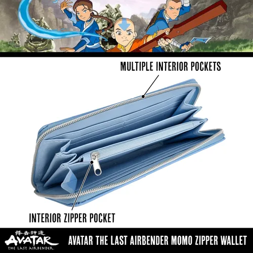 Vista 4 de Concept One Avatar The Last Airbender Momo Peek-A-Boo - Cartera con cremallera color azul