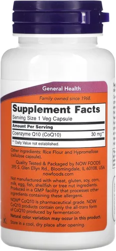 Vista 2 de Now Foods Co Q10 30mg, 60 CT
