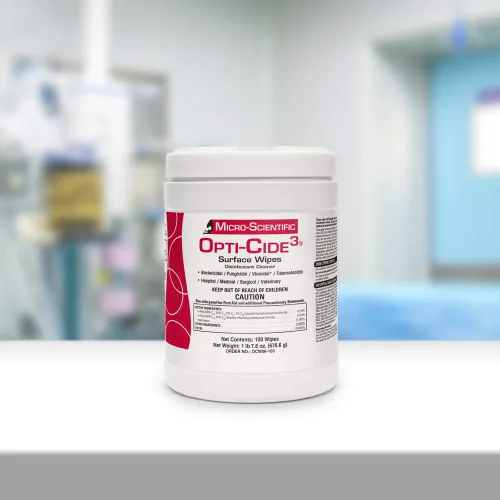 Vista 3 de Micro-Scientific Opti-Cide3 Paños desinfectantes, para limpiar superficies, para el cuidado de la salud.