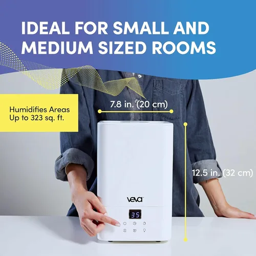Vista 2 de VEVA Humidificadores para dormitorio, habitación grande, 4.5L, vaporizador de agua de niebla fría, difusor de aceite esencial, humidificadores