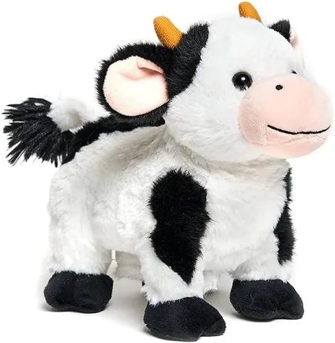 Vista 6 de Cuddle Barn Barnyard Buddies - Peluche animado de vaca que se mueve, Moos, canta, 10 pulgadas