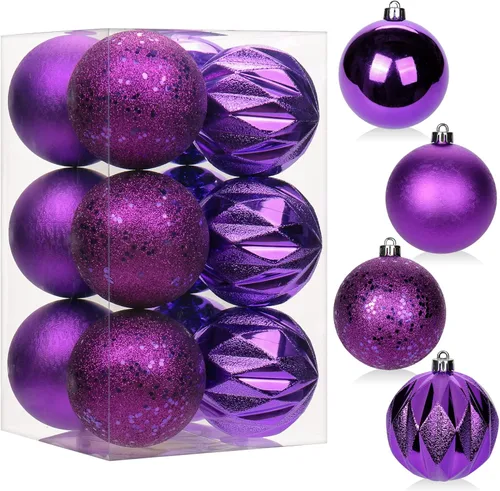 Vista 15 de 30 piezas de adornos de bola de árbol de Navidad irrompibles negros para decoración navideña