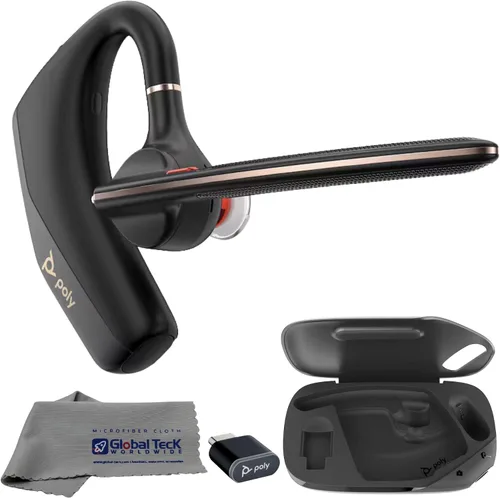 Vista 12 de Poly Voyager Legend 50-M - Auriculares Bluetooth, funda de carga, cancelación de ruido alimentada por IA, tecnología WindSmart de 4 micrófonos