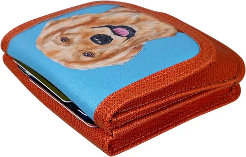 Vista 6 de Taxi Wallet® TW95-GOLDEN RETRIEVER - Cartera plegable con bolsillo frontal suave, suave, similar al cuero, compacta, tarjeta, facturas