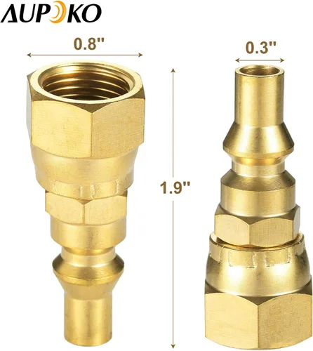 Vista 7 de Aupoko Accesorios de conexión rápida de propano RV de 1/4 pulgadas, enchufe de conexión rápida de 1/4 pulgadas x 3/8 pulgadas hembra para conectar