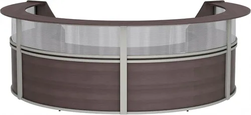 Vista 16 de Linea Italia Oficina curvada, transparente, fácil de montar, mostrador de recepción de 3 paneles para vestíbulo, salón, 142 x 71 pulgadas
