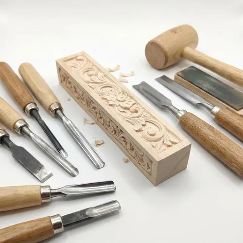 Vista 3 de MUXGOA 12 bloques de madera para tallar, bloques de corte sin terminar de 4 x 1 x 1 pulgadas, cubos de madera rectangulares para hacer manualidades