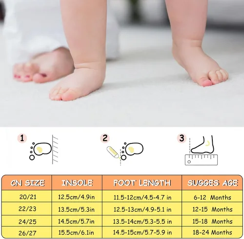 Vista 4 de Dexspoeny 1 Pair Baby First Walking Shoes, Baby Socks Shoes BoysGirls Walkers Shoes Non-Skid Slipper Shoes with Soft Rubber Sole Toddle Sneaker