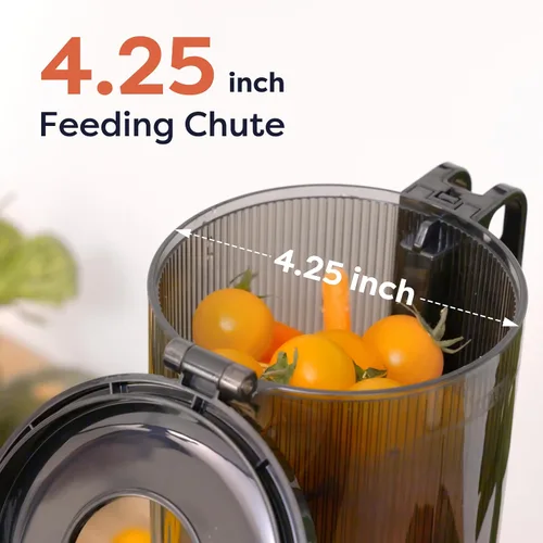 Vista 2 de Ciarra Exprimidor de prensa en frío – canal de alimentación XL de 4.3 pulgadas, motor silencioso, máquinas exprimidores sin BPA de 406 onzas, 99%