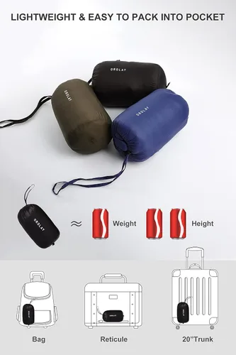 Vista 4 de Orolay Chaqueta ligera de plumón plegable para mujer, abrigo acolchado con cuello alto