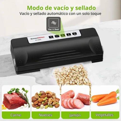 Vista 3 de Bonsenkitchen Máquina selladora al vacío para almacenamiento de alimentos