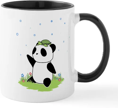 Vista 12 de CafePress Turtle And Panda - Taza de café de cerámica de 11 oz (11.0 fl oz)