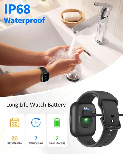 Vista 7 de Reloj inteligente para hombres y mujeres (Alexa incorporado), monitor de fitness HD de 1.83 pulgadas, llamada Bluetooth 5.3, monitor de sueño SpO2