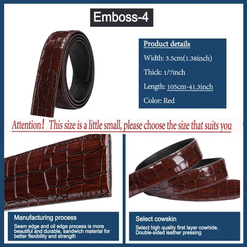 Vista 2 de Barry.Wang Cinturón formal para hombre, cuero de grano completo con hebilla automática sin níquel, regalo de lujo