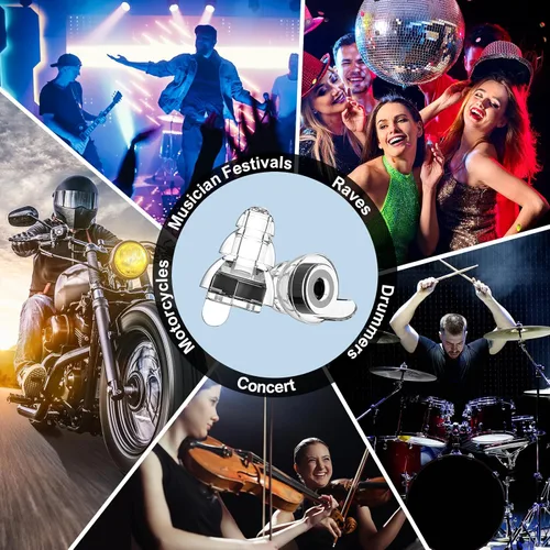 Vista 6 de Tapones para oídos de alta fidelidad para conciertos y músicos, tapones para la reducción de ruido, tecnología de filtro avanzado de 24 dB