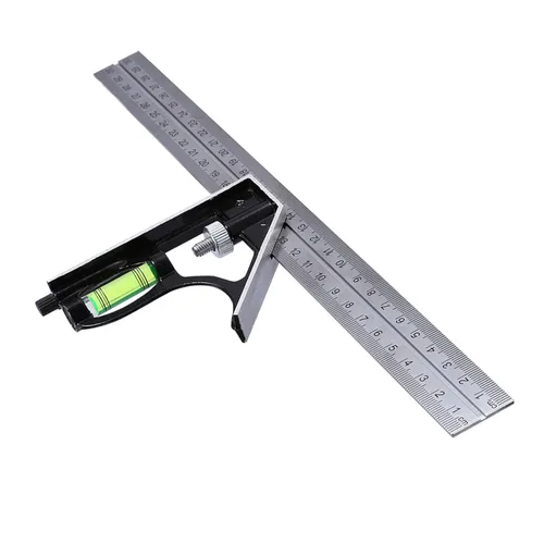 Vista 2 de Kit de combinación de reglas, herramienta de medición combinada de corte y perforación Cuerpo de metal para carpintería, carpintería, maquinistas
