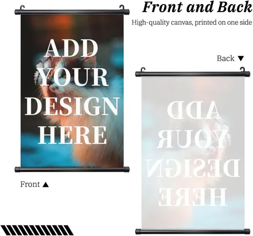 Vista 2 de QXYIYBU Póster colgante personalizado, diseño personalizado de tu propia foto, logotipo, texto, arte de pared, marco de madera ajustable, póster