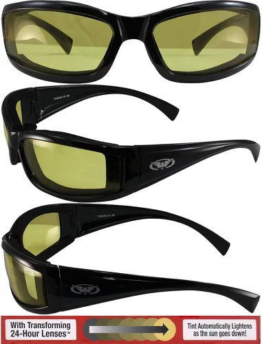 Vista 2 de Global Vision Eyewear 24 Stray Cat Series con marcos negros brillantes