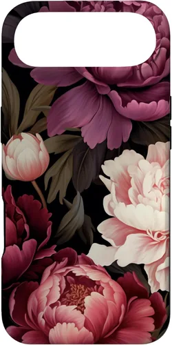 Vista 27 de Carcasa para iPhone 17 con diseño floral de peonía rosa magenta y rubor