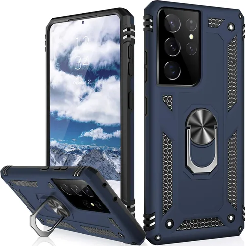 Vista 30 de IKAZZ Funda para Galaxy S21, Grado Militar Resistente a Golpes de Servicio Pesado Cubierta Protectora para Teléfono Pasa Prueba de Caída de 16 pies