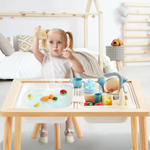 Vista 8 de Beright Juguetes para fregadero de cocina, juguetes de fregadero para niños pequeños con grifo mejorado, juguetes de simulación con agua corriente