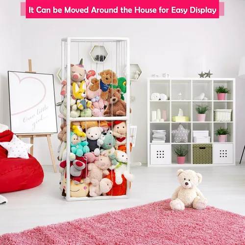 Vista 10 de Soporte para animales de peluche de PVC, color blanco
