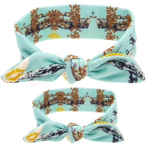 Vista 7 de Bodermincer Juego de 6 diademas de 6 colores para mamá y yo, banda para el pelo, diademas con nudo de lazo, accesorios para el pelo del bebé, 6